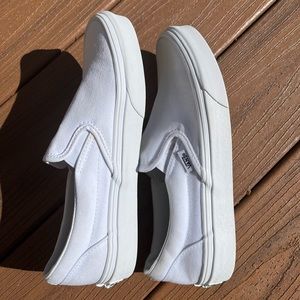 White Slip On Vans
